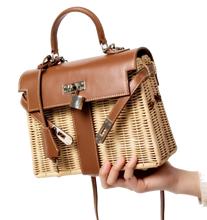 Load image into Gallery viewer, Demi  Rattan Tote
