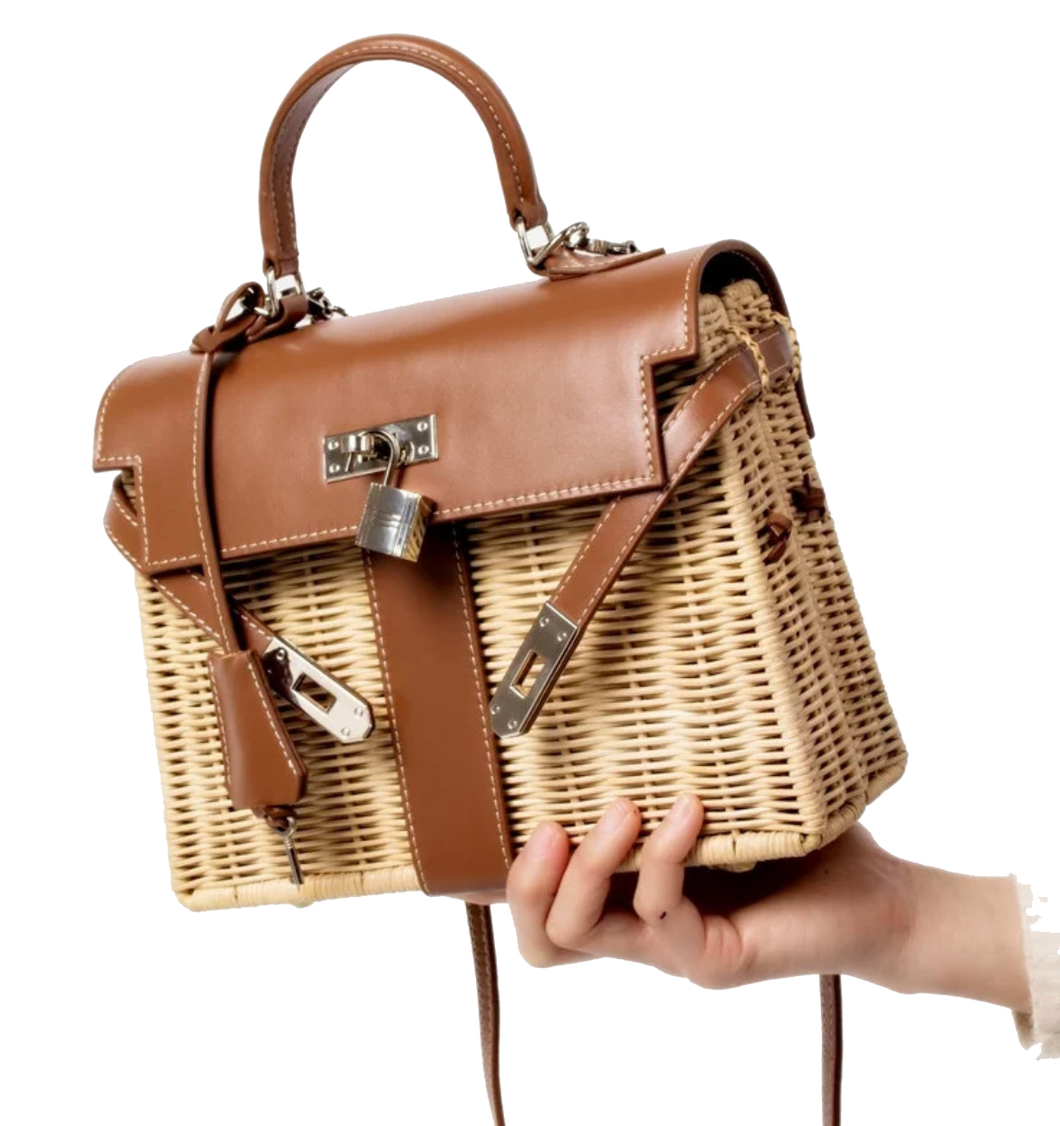 Demi  Rattan Tote