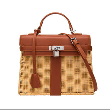 Load image into Gallery viewer, Demi  Rattan Tote
