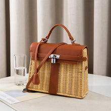 Load image into Gallery viewer, Demi  Rattan Tote
