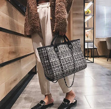 Load image into Gallery viewer, Tweed Canvas Tote
