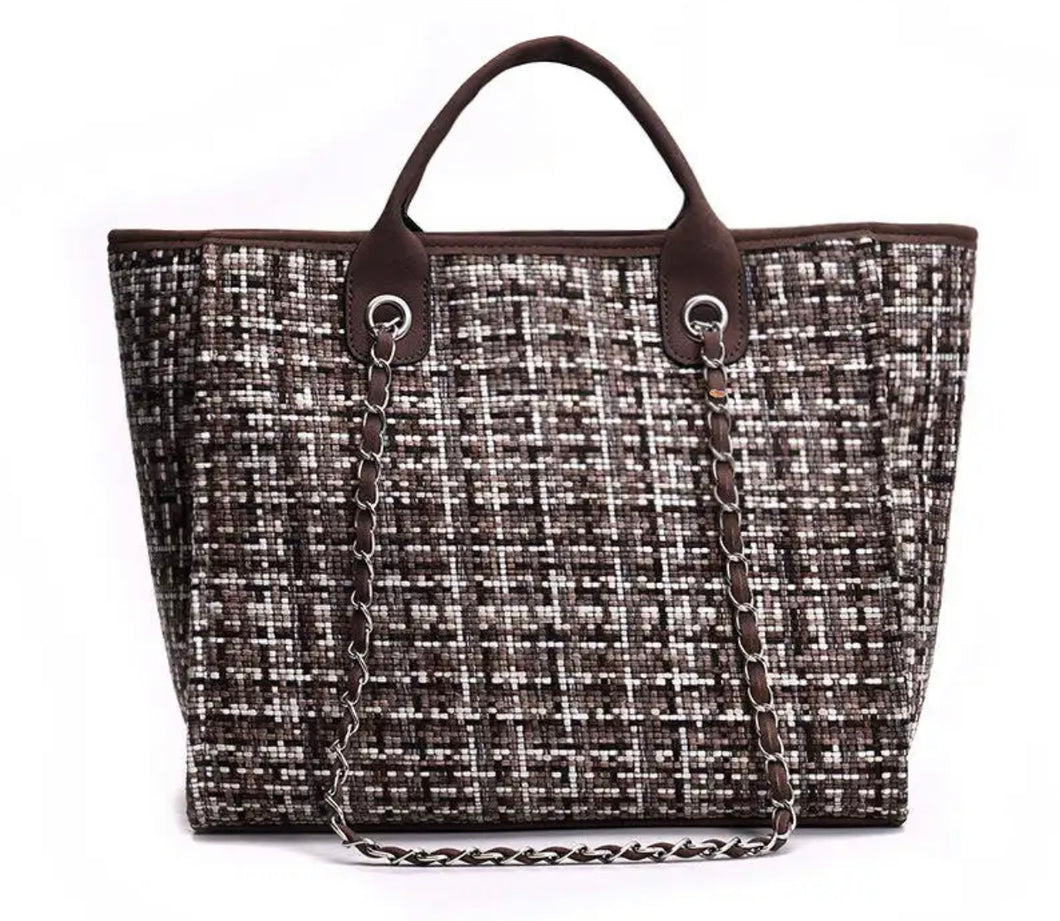 Tweed Canvas Tote